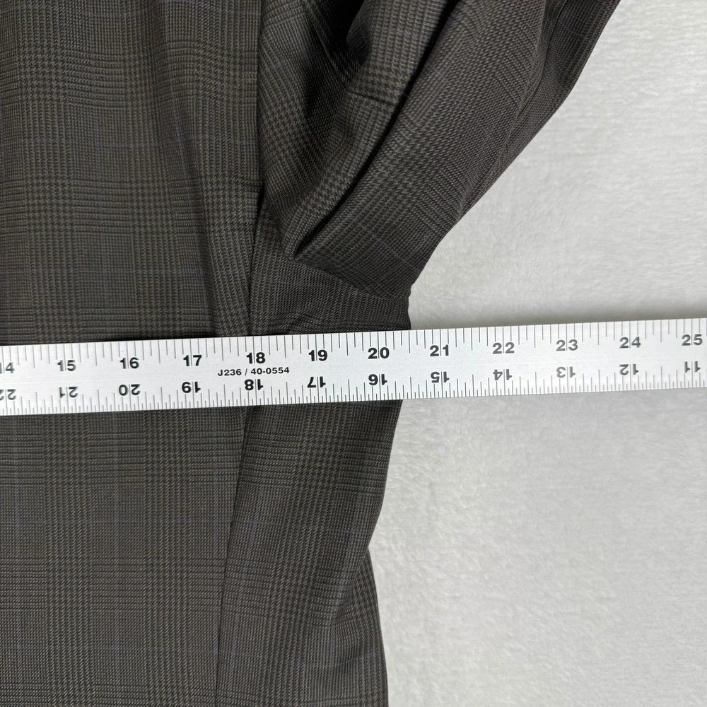 Burberry London Kensington Mens‎ 38R Wool Suit Jacket Blazer Brown Blue Plaid